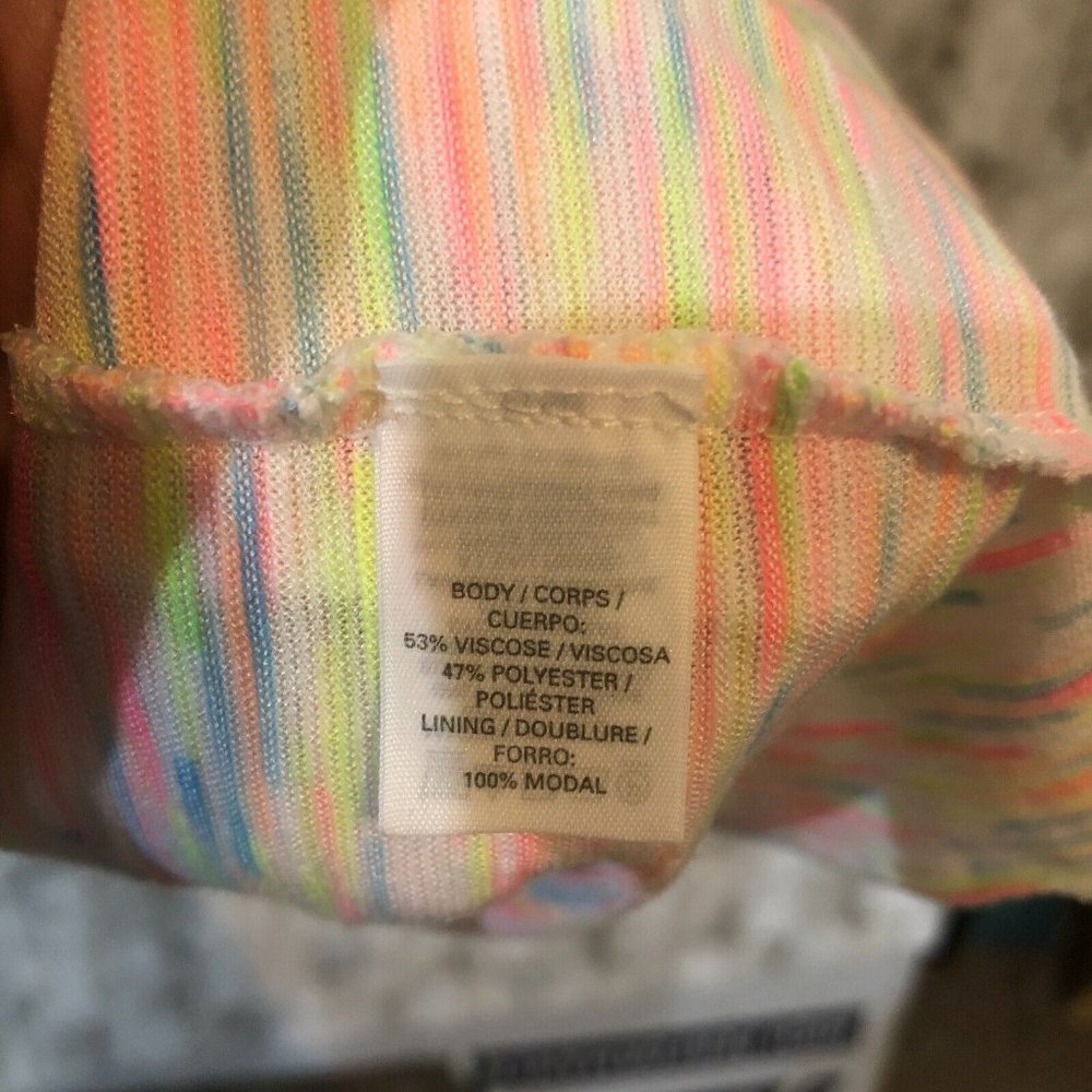 Victoria’s Secret Neon Rainbow Racerback Tank Dress Ruffles Coverup Women XS - Picture 6 of 9